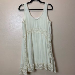 Coco + Jamieson Ivory Lace Babydoll Tank Dress Size M